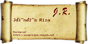 Jónás Riza névjegykártya